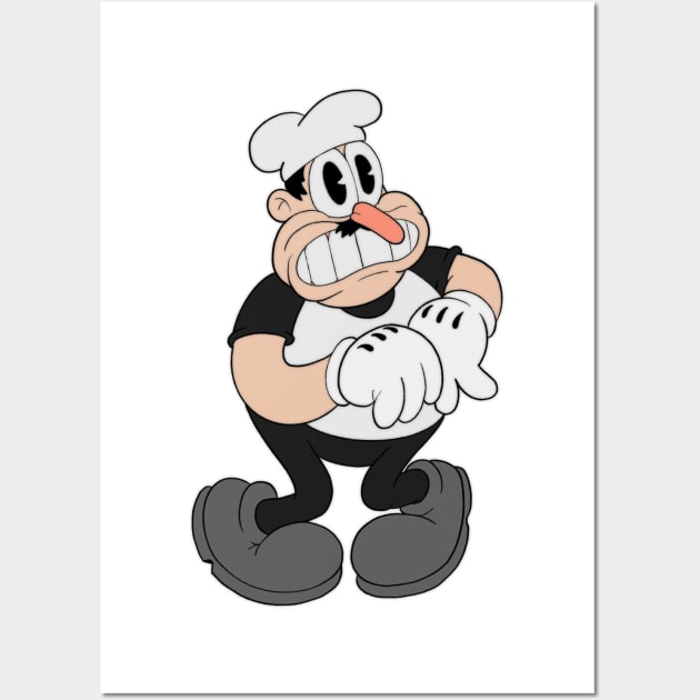 Peppino Spaghetti in 1930s rubberhose cuphead cartoon style Wall Art by Kevcraven